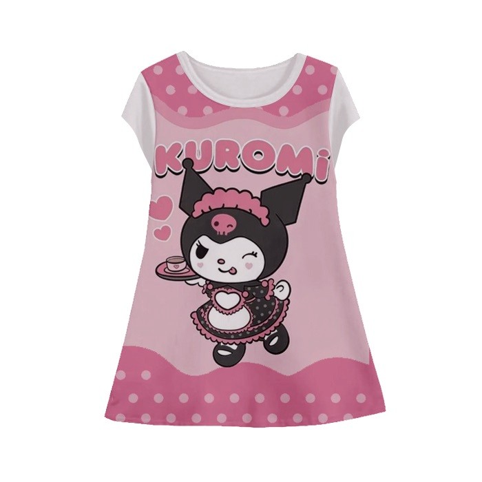 Baju Dress Anak Perempuan Kuromi v8 Tunik Anak Wanita Untuk Umur 1-12 Tahun - kaosanakmurahmeriah