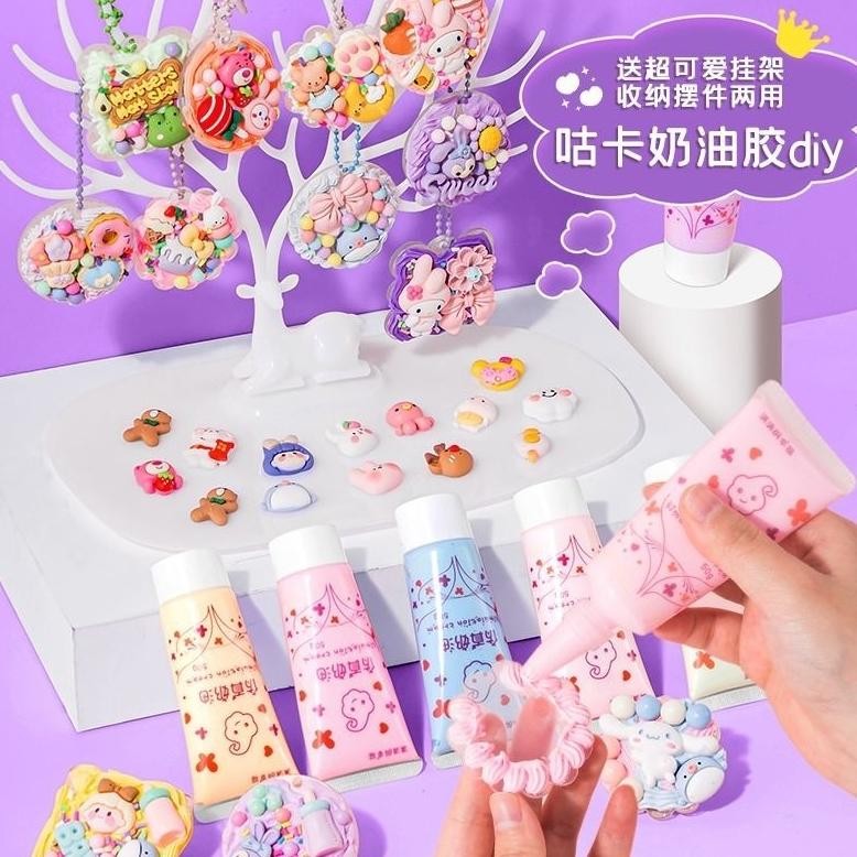 

er-6 DIY Deco Cream Glue Guka Sticker Deluxe DIY Cream Clay Full Set of Tools Guka Hand Tent Sticker with Girls and Children's Toys Hemat