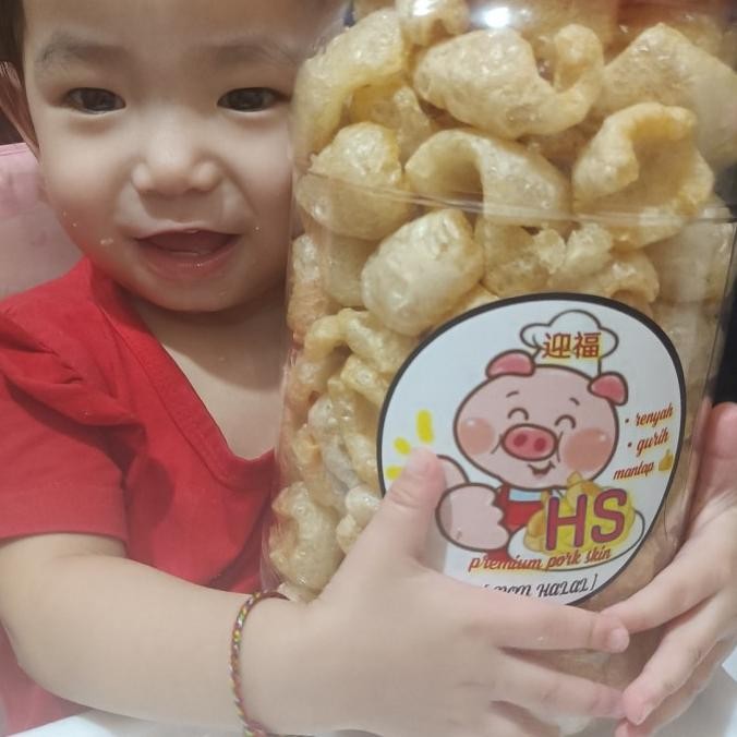 

Krupuk kulit babi kualitas premium original tanpa bumbu toples2ltr