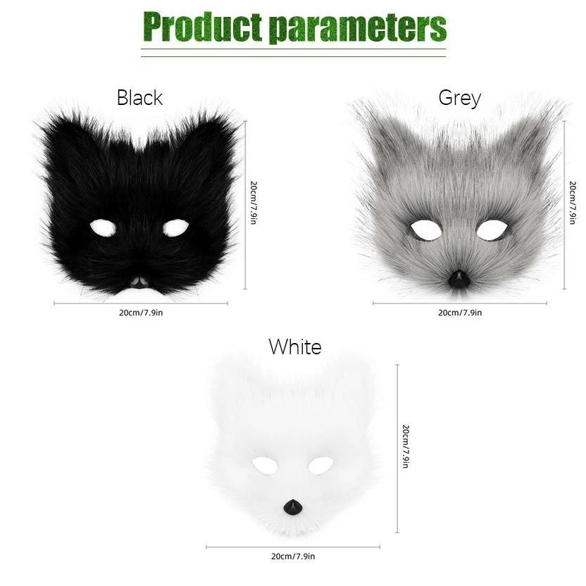 Masker Topeng Kitsune Jepang Kitsune Mask Topeng Cosplay Festival Mask Halloween Half-Face Cosplay F
