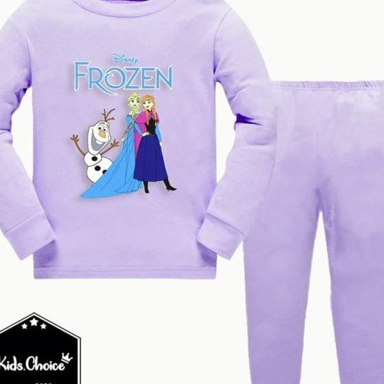 Piyama Anak / Baju Tidur Lengan Panjang Motif Frozen