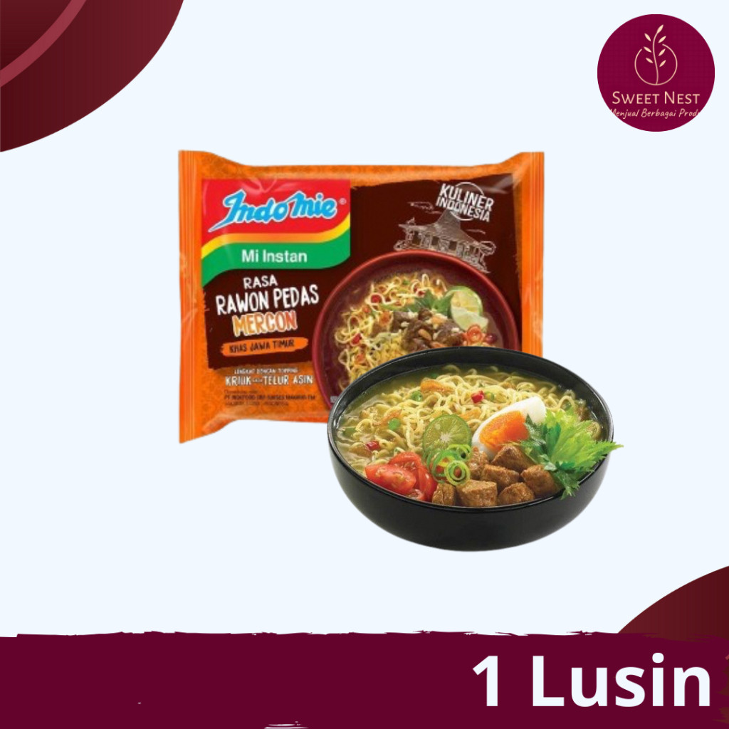 

Indomie Mie Instan Rawon Pedas Mercon Satu Lusin - 12 PCS (Bundling)