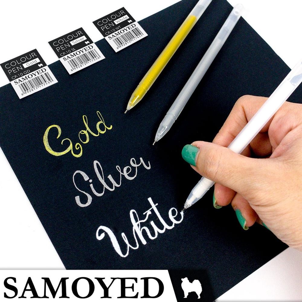

Pulpen Warna / Tinta Putih / Emas / Perak / Colour Gel Pen Samoyed CP-10 White / Gold / Silver