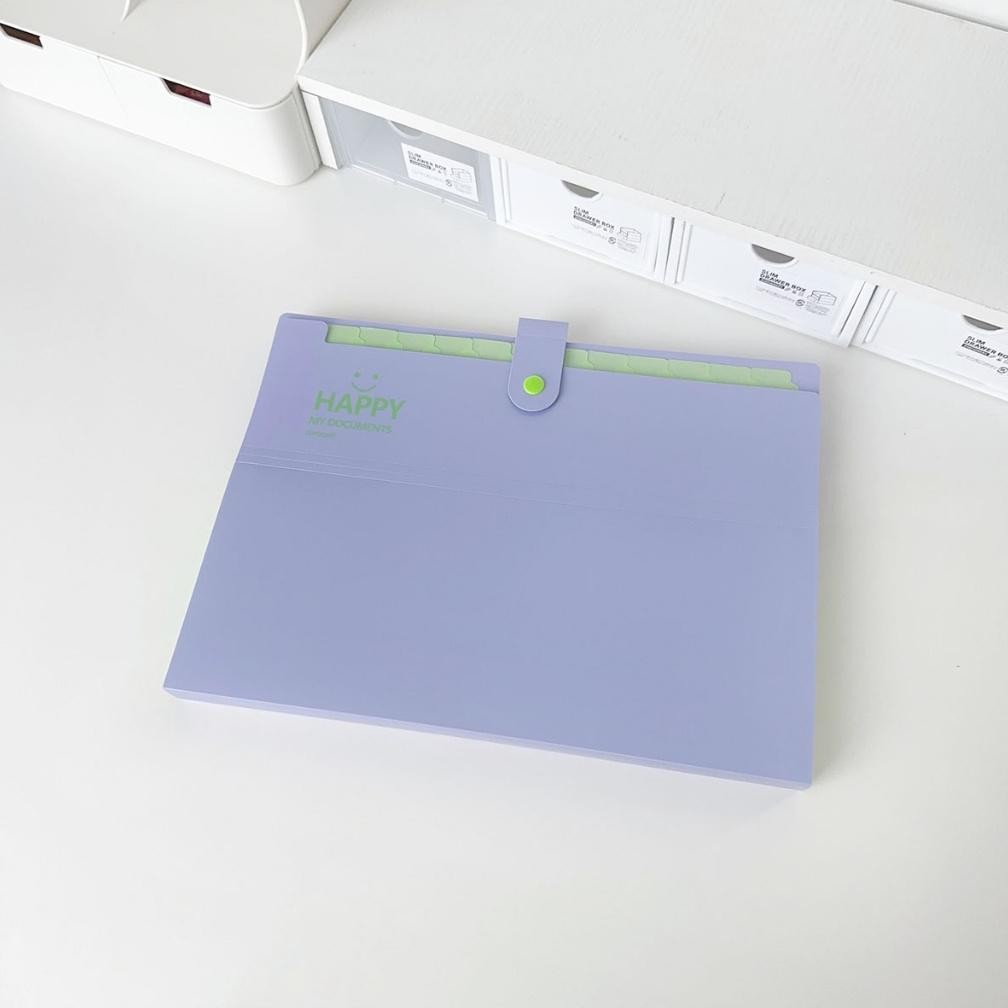 

BISA COD Winzige A4 Tas File Lucu 12 Sekat Indeks Bahan Aesthetic 12 Slot Document Bag A4 File Folder Organizer at-113
