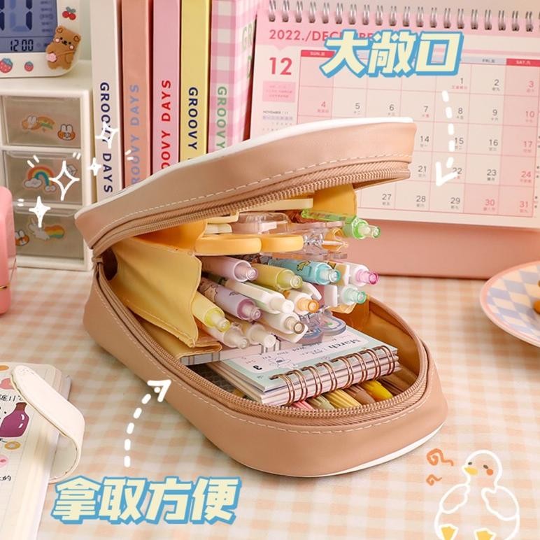 COD FREE GANTUNGAN KOTAK PENSIL AESTHETIC / TEMPAT PENSIL TRANSPARAN LUCU gk-61