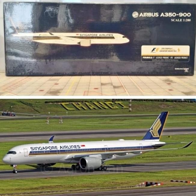 Terbaru Diecast Pesawat Singapore Airlines A350-900 Hogan