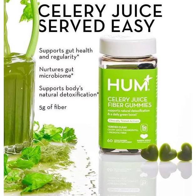 

HUM Nutrition Celery Juice Fiber Gummies prebiotic fiber Healthy Gut