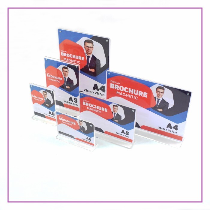 

Murah Acrylic/Akrilik Tent Holder Magnetic / Tempat Brosure /Papan Menu A4 - Potrait Elegan