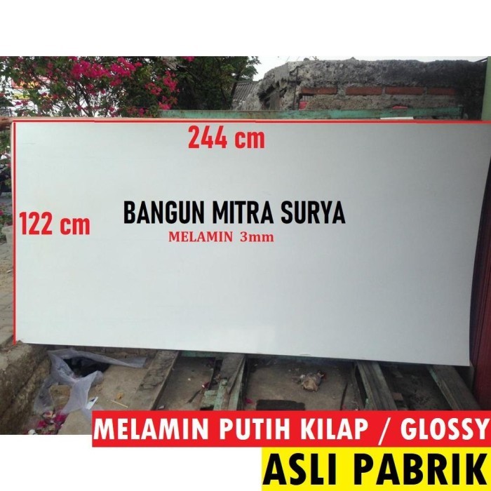 Haehae Melamin Putih Glossy Kilap 3Mm Uk 122X244 Papan Triplek Kayu Pvc Kuat