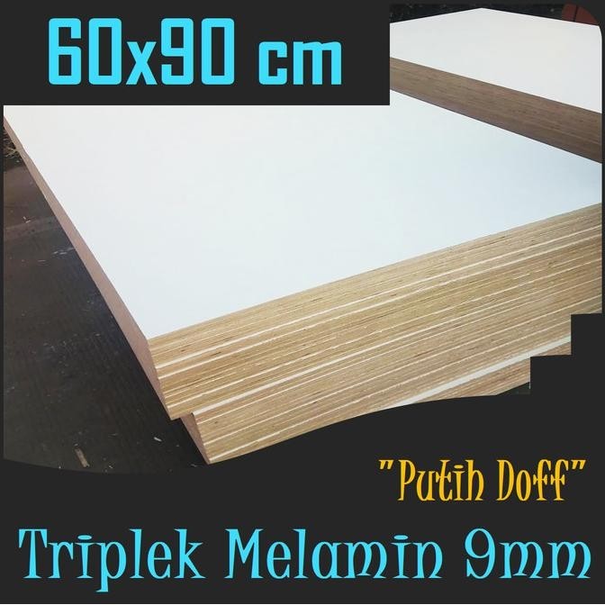 Haehae Diskon - Triplek Melamin 9Mm 90X60 Cm Triplek Putih Doff 9 Mm