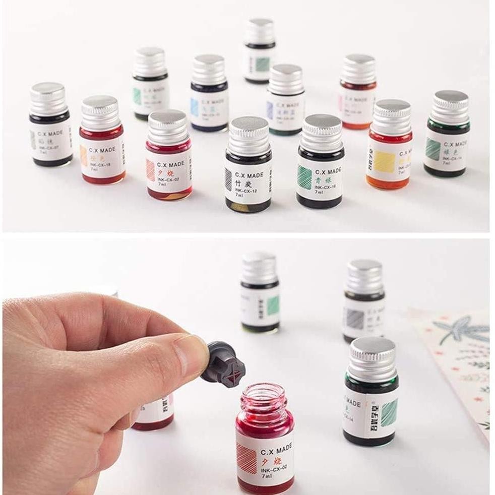 

We69 Glass Dip Pen Set Dengan 12 Tinta Kaca Calligraphy Set Pena Kaca Premium