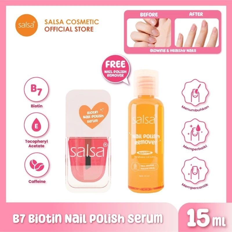 SALSA B7 Biotin Nail Polish Serum Vitamin Kuku Rusak Nail Treatment-SLS-SER-BIOTIN|Lux Fluffy