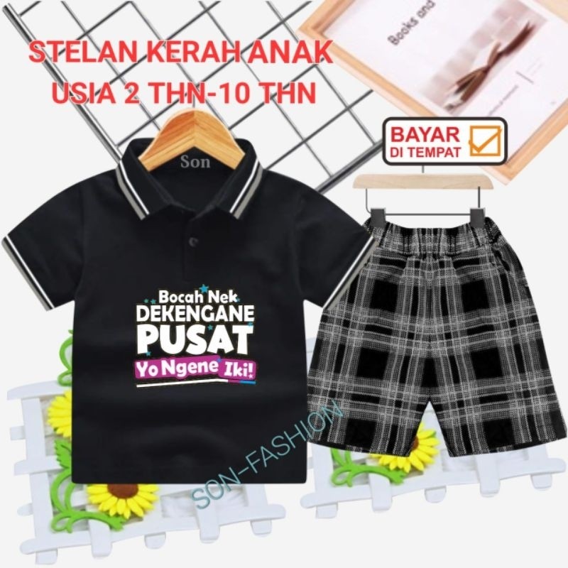 Setelan Anak Laki2 Oneset Tanggung Umur 3-12 Tahun Fashion Anak2 Setcelan Terbaru 2024 Wanset Kids K