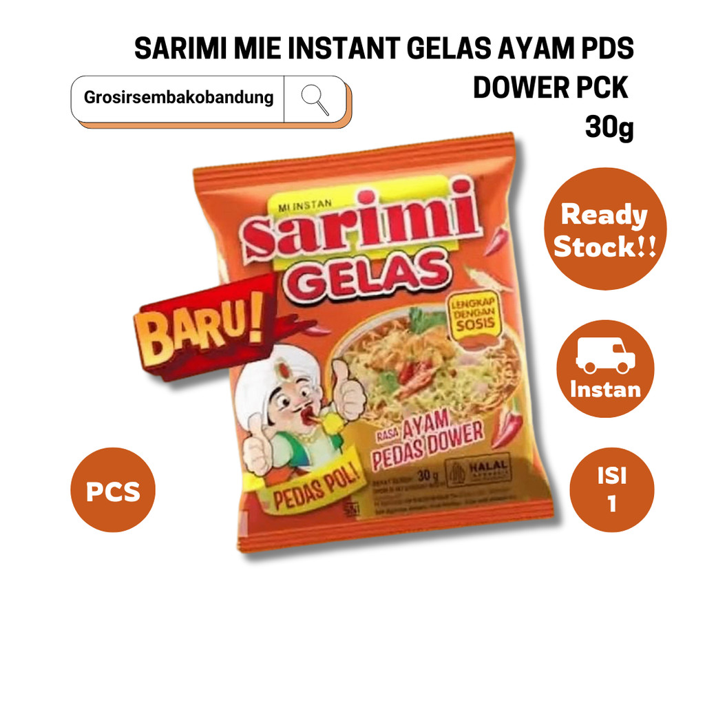 SARIMI MIE INSTANT GELAS AYAM PDS DOWER PCK 30g - 1 Pcs - Kota Bandung