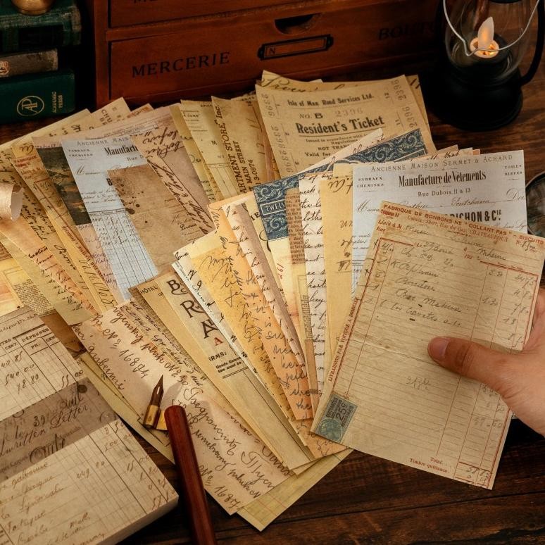 

uj-53 MAPLESOL100 LEMBAR AESTHETIC DECO PAPER VINTAGE RETRO SCRAPBOOK / JOURNALING KIT / KERTAS DECO 100 Lembar Vintage Junk Journal Scrapbook Hemat