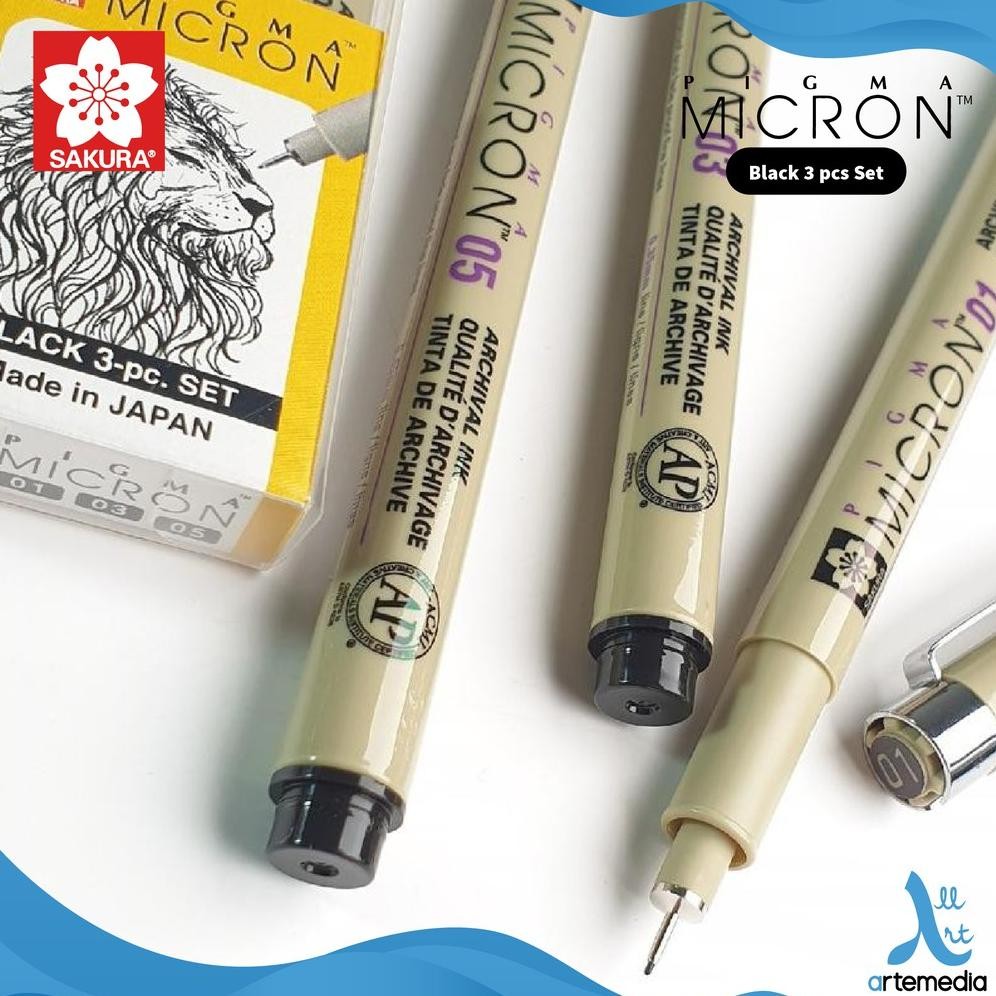 

fx-45 Sakura Pigma Micron Drawing Pen Set 3 Pigment Ink Terlaris