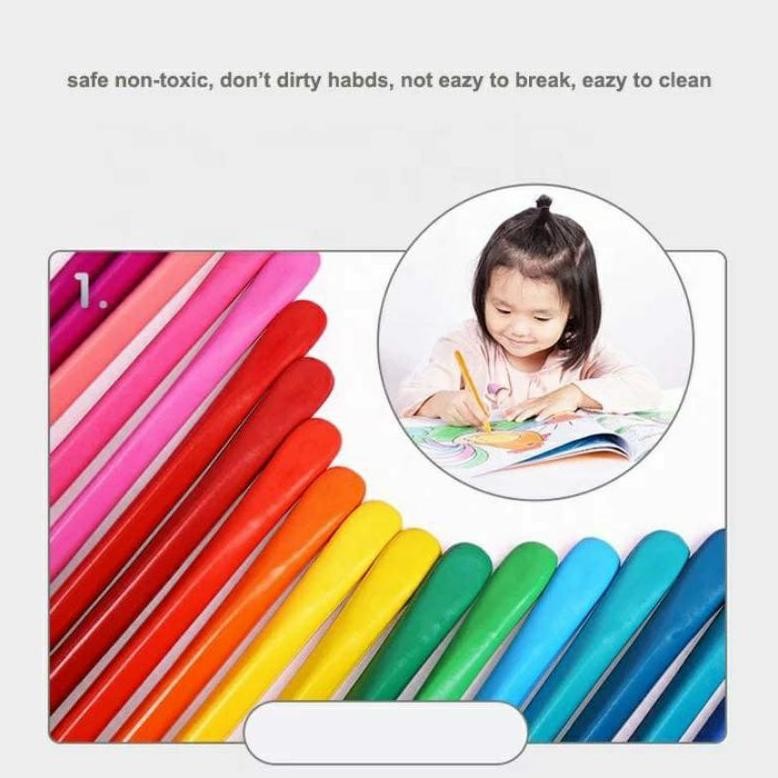 

fg-80 [FELIZKIDS] [FK60] Set Krayon Lengkap Anak Anti Air Tidak Nempel Lengket Kotor di Tangan Crayon Set Sekolah Plastik Non Toxic Magic 12/24/36 Berkualitas