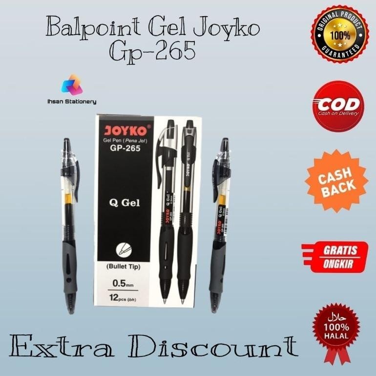 

Up15 Ballpoint Joyko Q Gel 265 Isi 12 Pcs (1 Lusin) Berkualitas