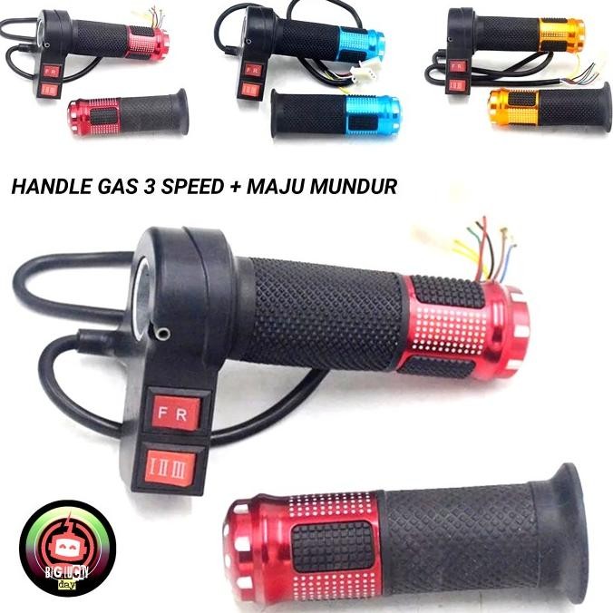 Handle Gas Sepeda Listrik Universal Tombol 3 Speed + Mundur Throttle Original