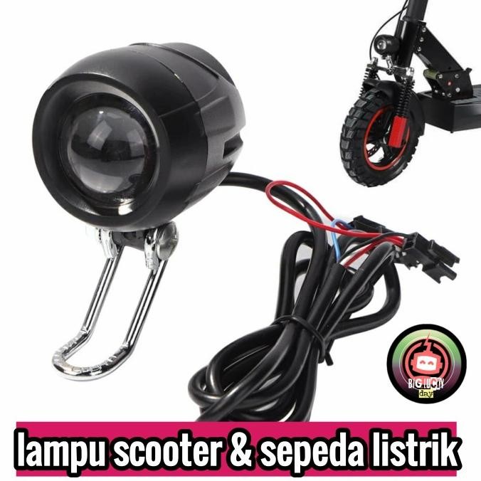 Lampu Dan Klakson Scooter Dan Sepeda Listrik 36V 48V Headlamp Skuter Original