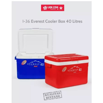 I36 Lion Star Everest Cooler Box 40 litres Lion Star Kotak Es Pendingin Minuman,Box Penyimpan Ikan
