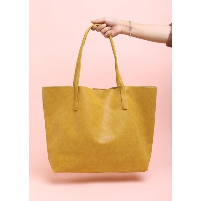 Tas Wanita Totebag Gitta Fashion Custard Yellow Merche Ulilsaa
