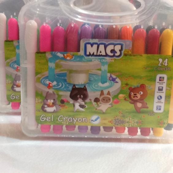 

Krayon Macs Gel Crayon 24 Color/Warna Aman Mudah Dibersihkan Washable