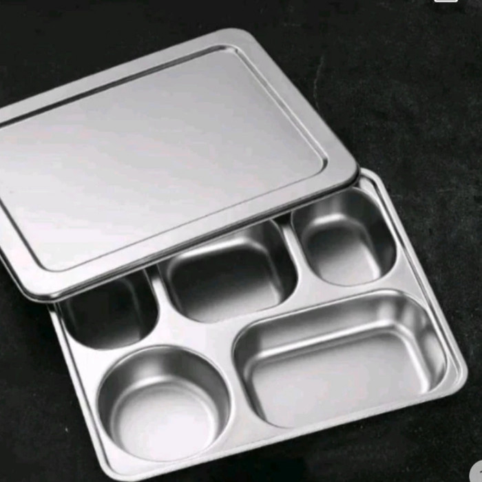 

Terbaru Plato / Food Tray / Piring / Tempat Makan Sekat 5 Tutup Stainles 201 - Skat 5 Ttp Stns Limited