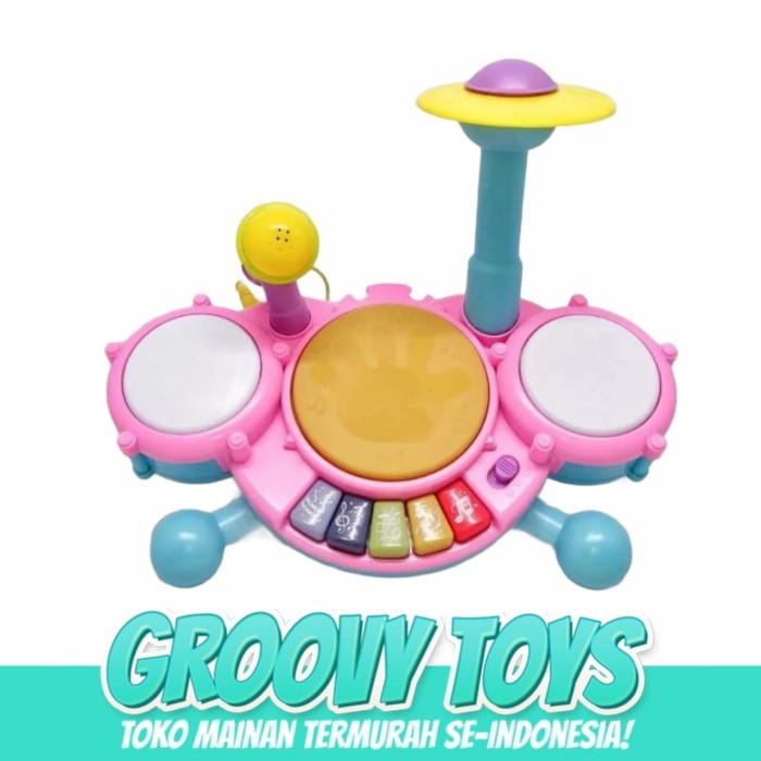 BERMUTU Mainan Anak Alat Musik Drum Jazz Elektrik - Jazz Drum Set 2837B