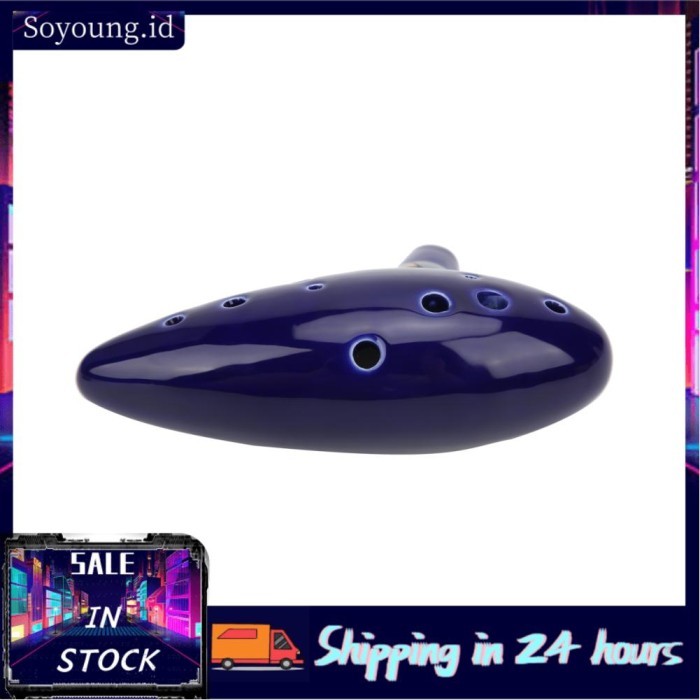 TERBAIK LZ182 Alat Musik Ocarina 12 Lubang Kunci C Alto Dengan Tali Tunggal Gl