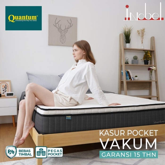 +%+%+%] Quantum Kasur Pocket Vakum Bonus Bantal dan Sprei/Hanya Kasur