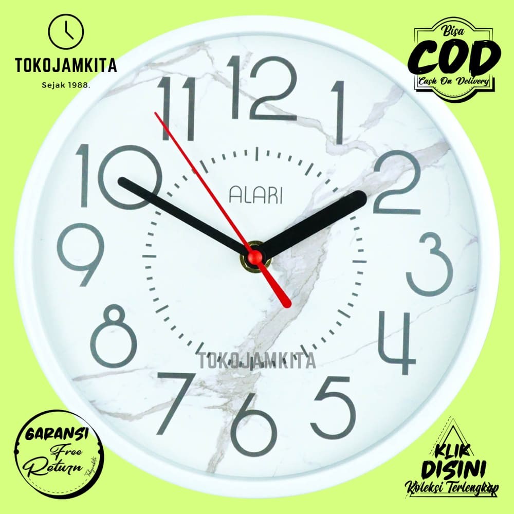 Jam Dinding Analog Marble Granit Dekorasi Dinding Minimalis Original AL1239-1668 Besar