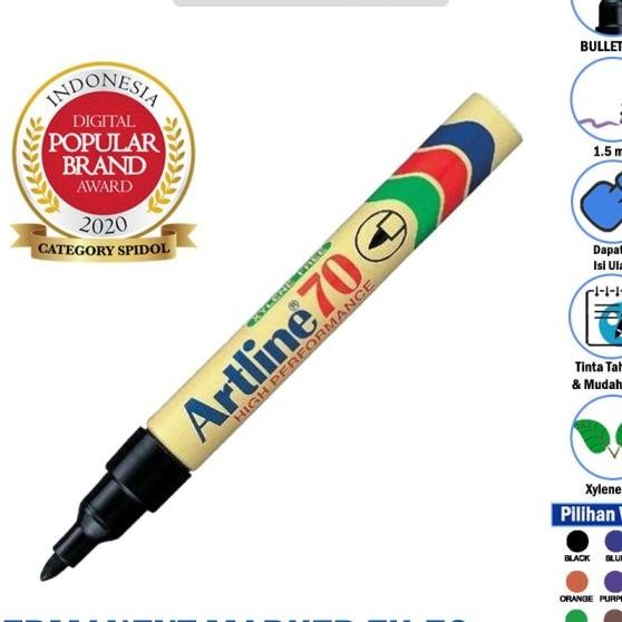 

Spidol Artline Ek-70 Permanent 1 Pak Isi 12
