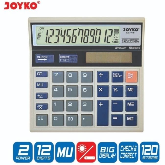 

hj-54 Calculator JOYKO CC 45 12 Digit CHECK & CORRECT Kalkulator CC45 Termurah
