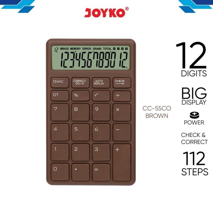 

NLD-1419 Calculator Joyko CC-55CO / Kalkulator 12 Digits Check Correct Termurah
