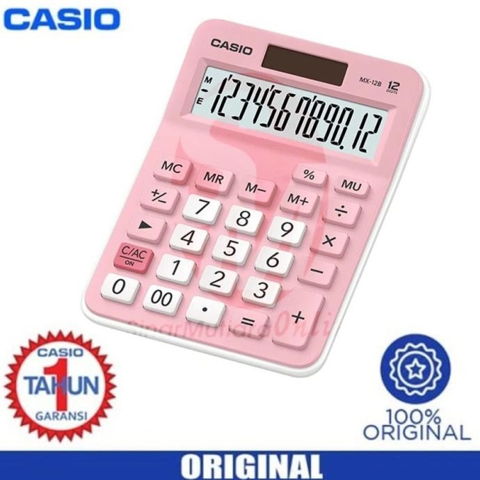 

fbx-4 Kalkulator Casio MX 12B 12 Digit - Pink Premium