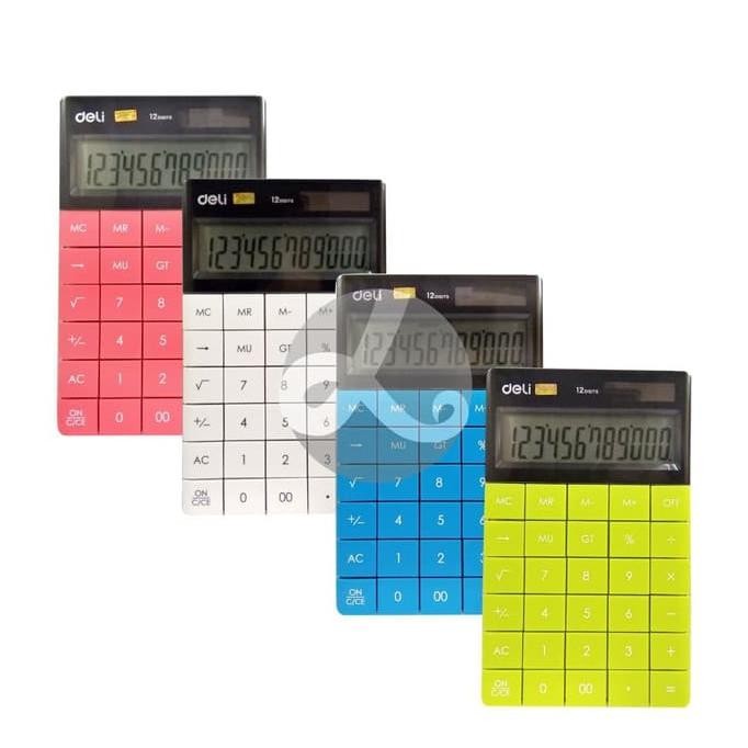 

ul-64 Calculator DELI 1589 Desktop Original 12 Digit Warna Warni Kalkulator Terlaris