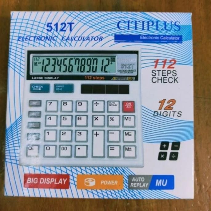 

ter-46 CITIZEN CT 512T Check Correct Kalkulator Bisa Cek Ulang 12Digit CT512T Premium