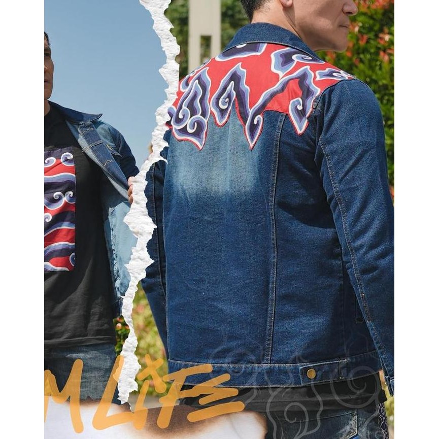 Batik Trusmi Jaket Denim Pria Motif Batik Mega Mendung Bt Ssm Co