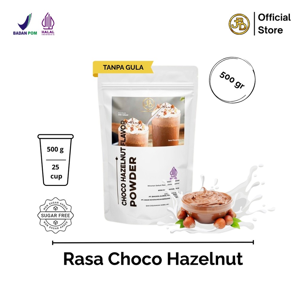 

JBD Premium Choco Hazelnut Powder Bubuk Minuman Rasa Choco Hazelnut Milkshake 500gram BPOM Halal