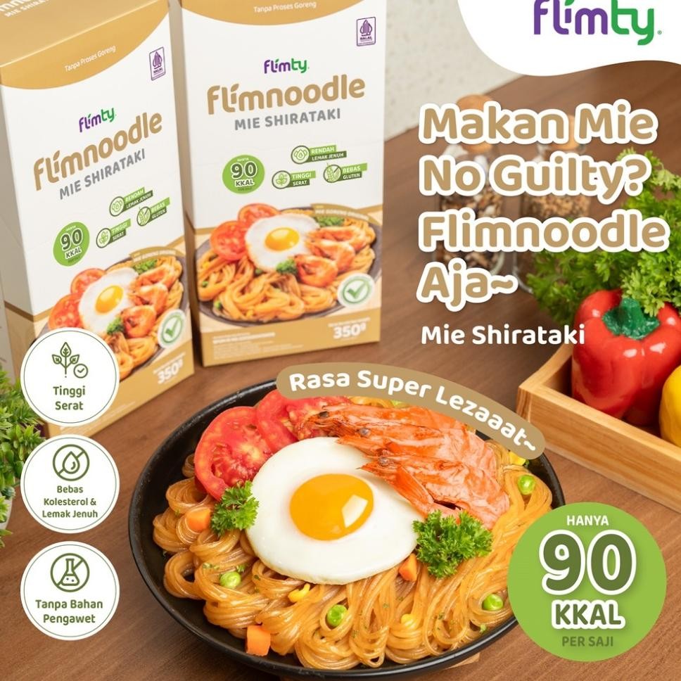 

Flimnoodle Mie Shirataki Tanpa Proses Goreng 1 Box Isi 5 Pcs