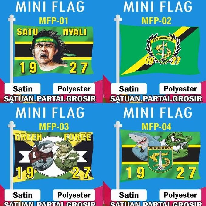 Sale Mini Flag Persebaya / Bendera Persebaya / Sablon Bendera Custom Murah