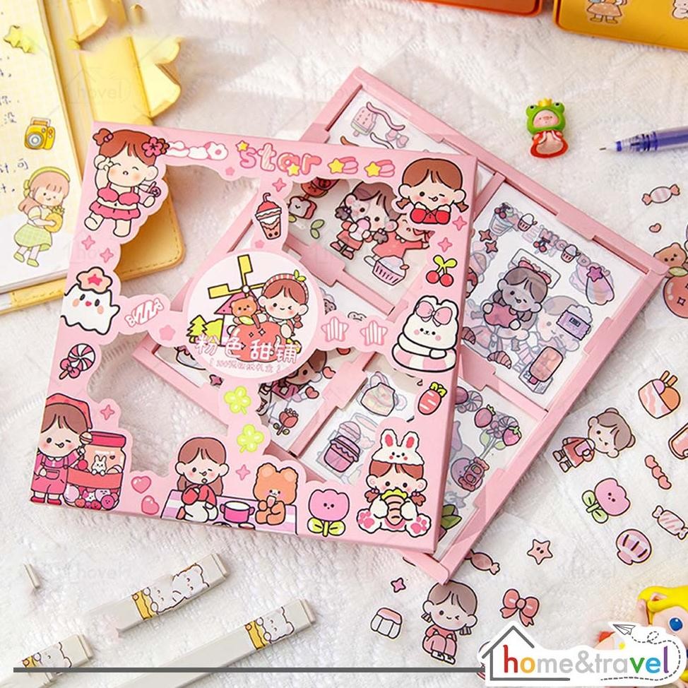 

New Hovelshop 100 Lembar Stiker Set Kartun Motif Lucu Scrap Book Phone Case Botol Decoration Waterproof Prermium