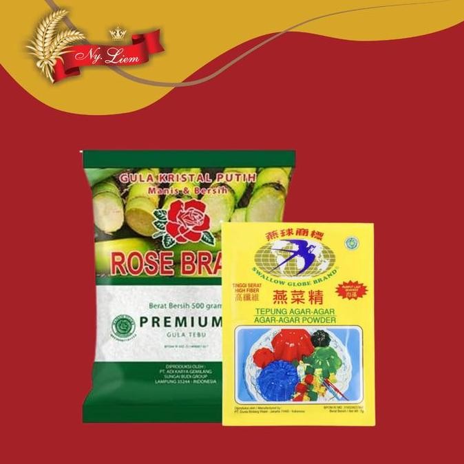

JH8 Paket ROSE BRAND Gula Pasir 1 kg + SWALLOW Agar Plain 7 gr