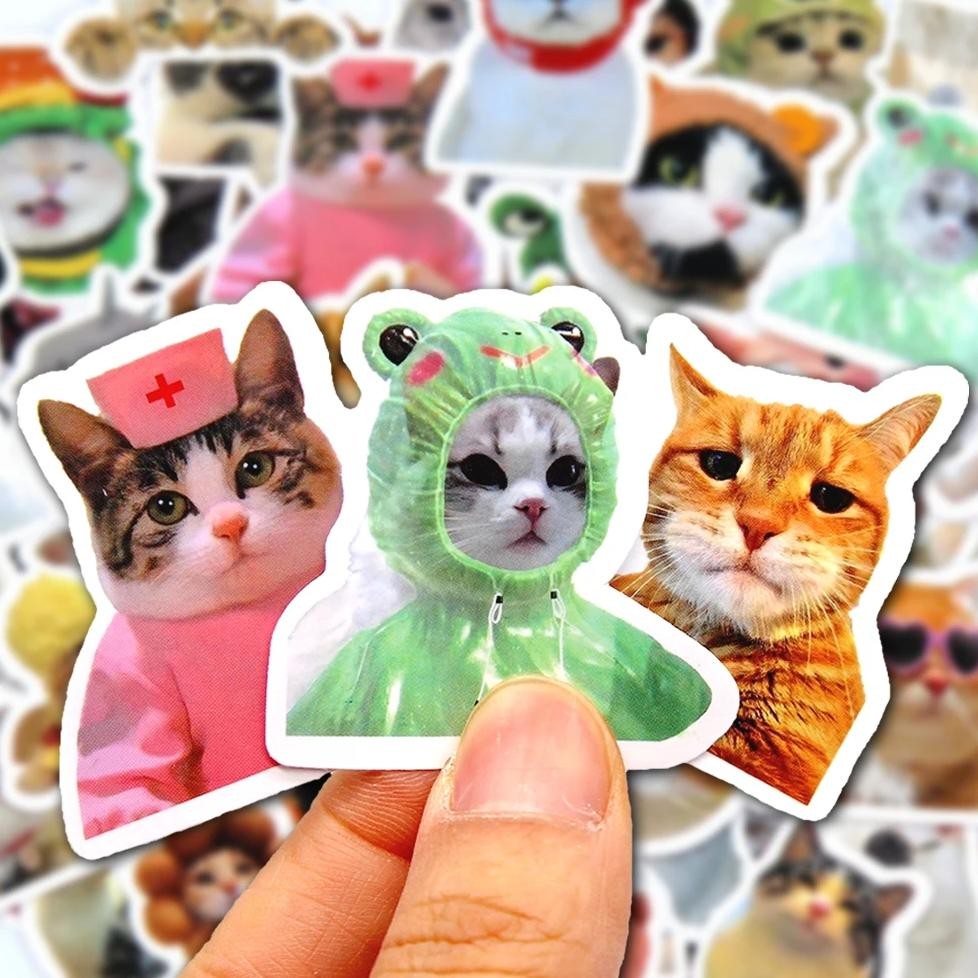 

10/50/100Pcs Funny Cat Stickers Cartoon Cute Decals Toy Stationery Guitar Phone Bicycle Laptop Luggage Car Graffiti Kids Sticker