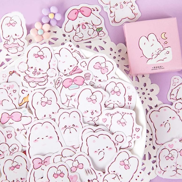 

45 Pcs/Pack Cute Rabbit Daily Kawaii Decoration Stickers Planner Scrapbooking Stationery Japanese Diary Adhesive Stickers