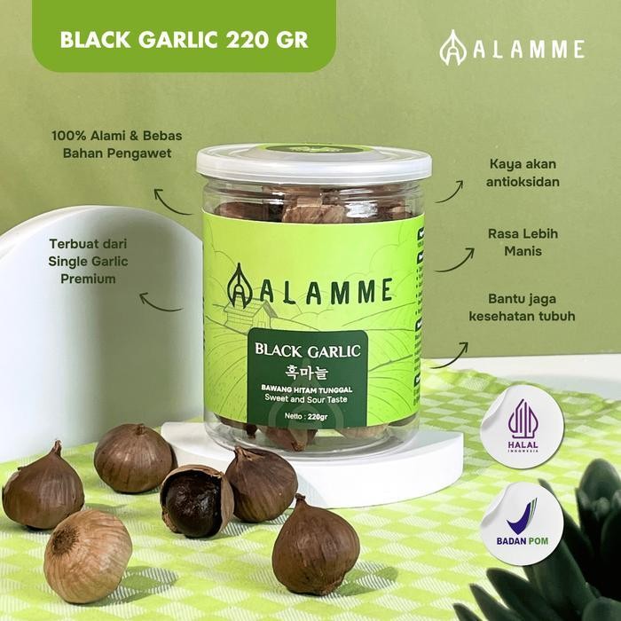 

Black Garlic Bawang Hitam Tunggal Alamme 220Gr Rempah Organic Sugar Free Natural
