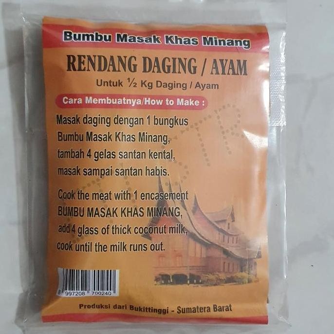 

JH8 Bumbu Masak Khas Minang Bukittinggi Eti Str - Rendang Daging/Ayam
