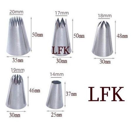 SPECIAL SPUIT 4PCS SET #9FT #356 #1E #1A NOZZLE BESAR JUMBO PIPING KUE SAGU BAG STAINLESS STEEL KITC