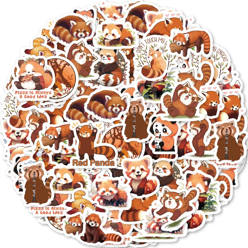 

46Pcs Cute Red Red Panda Pattern Stickers For Notebooks, Water Bottles, Suitcases And Phone Cases, Pen Cases, Envelopes